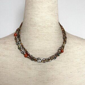 Silpada Sterling Silver 925 Fiesta Fun Beaded Triple Strand Necklace 16" - 18"